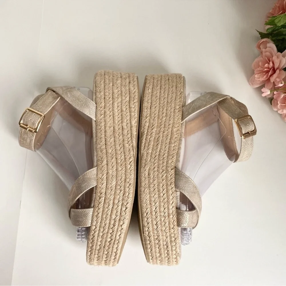 Lulu's Cobi Beige Snake Espadrille Platform Sandals